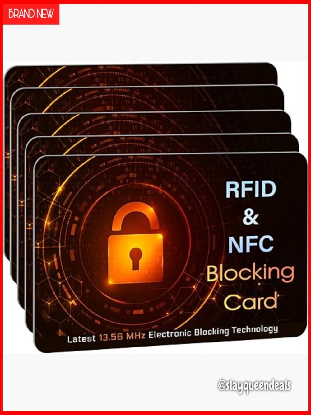 5 Pack RFID Blocking Cards for Wallet Protection from NFC Theft